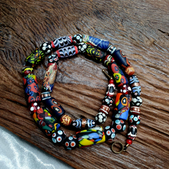 Vintage Fancy Glass Venetian Style Mix Beads | African Necklace GLS1