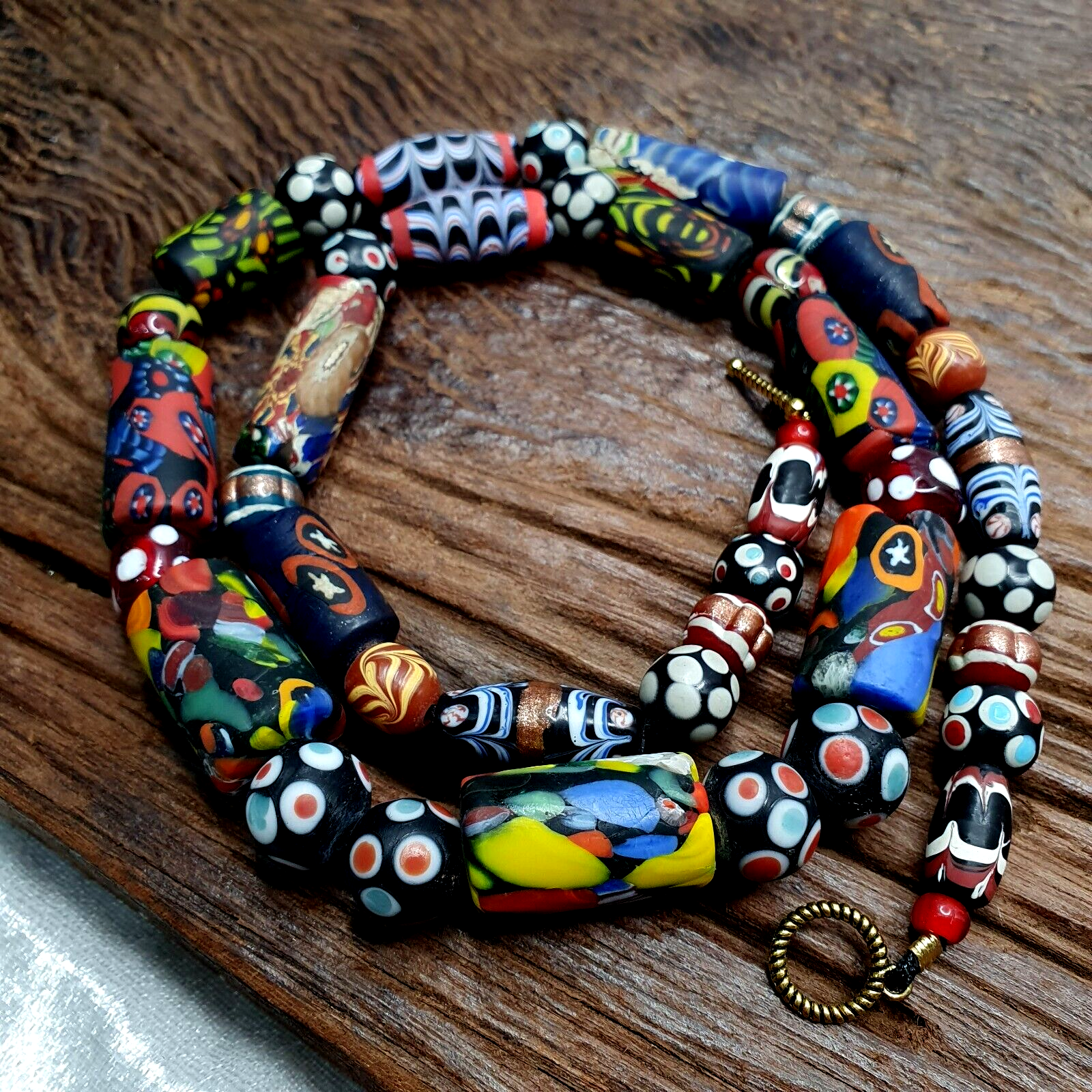Vintage Fancy Glass Venetian Style Mix Beads | African Necklace GLS1