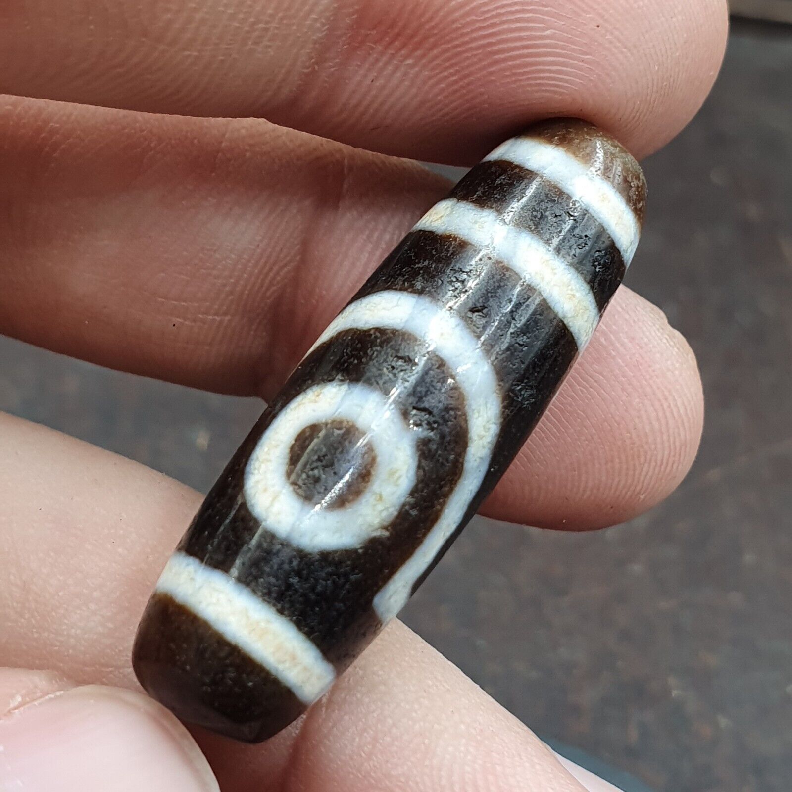 Tibetan bead old agate 2 eyed ancient Style dzi pure amulet tibet eyes Bead