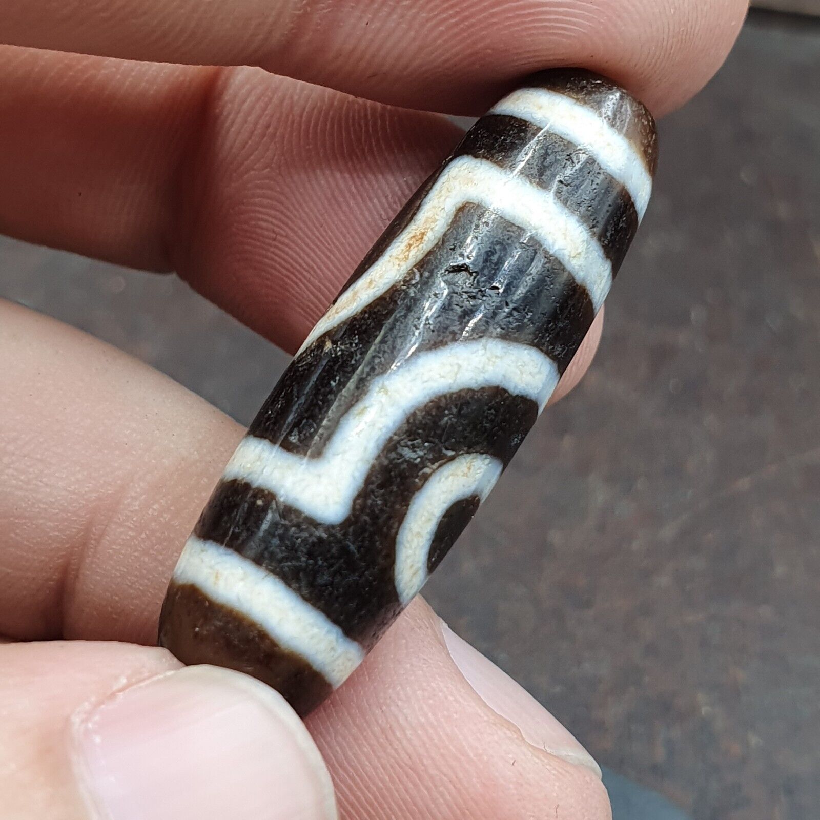 Tibetan bead old agate 2 eyed ancient Style dzi pure amulet tibet eyes Bead