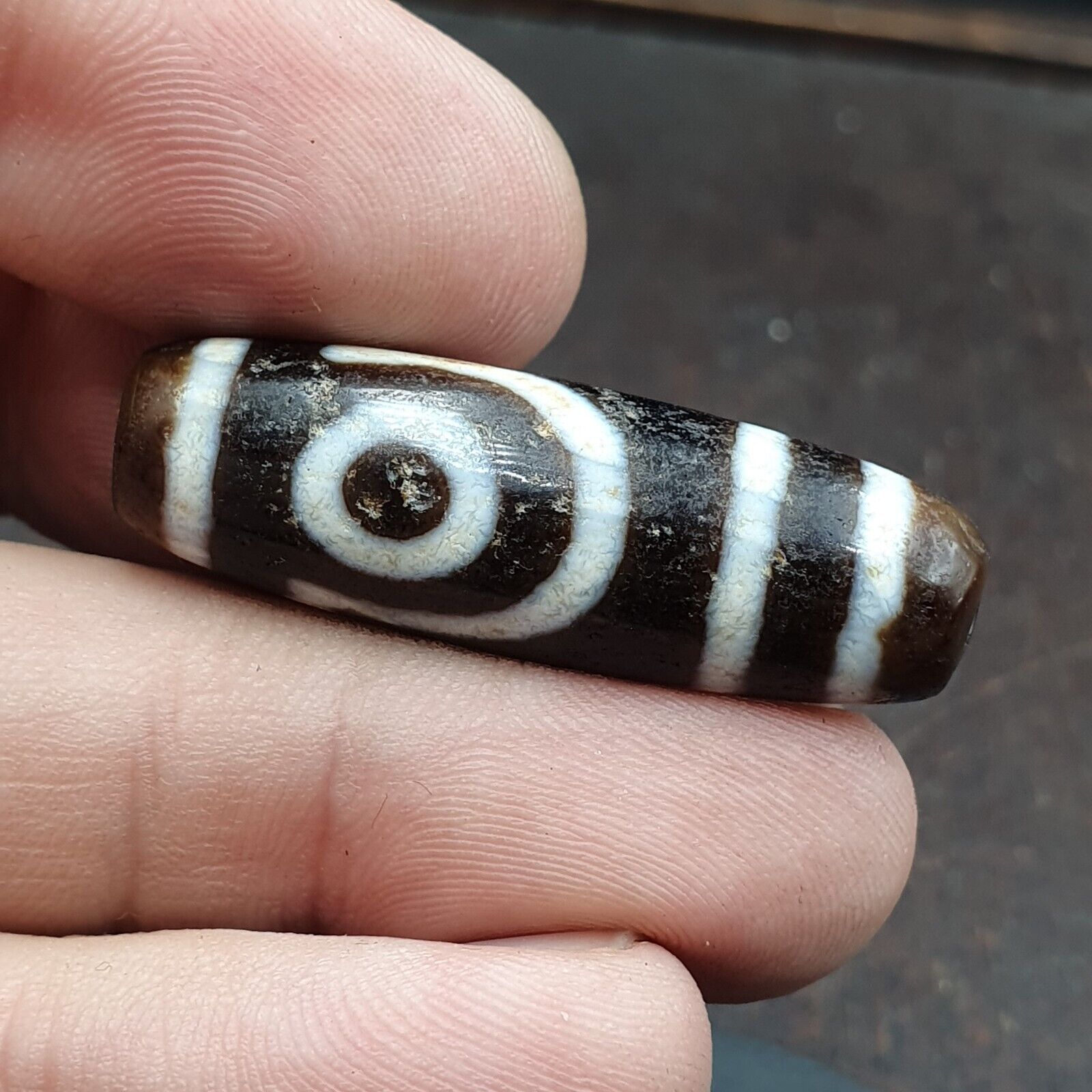 Tibetan bead old agate 2 eyed ancient Style dzi pure amulet tibet eyes Bead