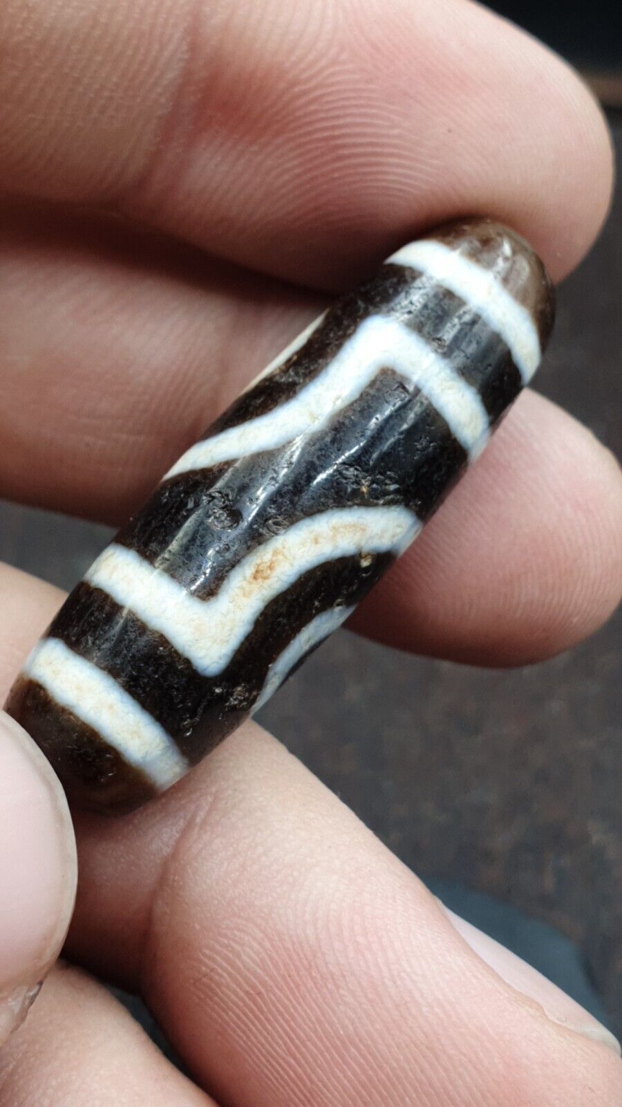 Tibetan bead old agate 2 eyed ancient Style dzi pure amulet tibet eyes Bead