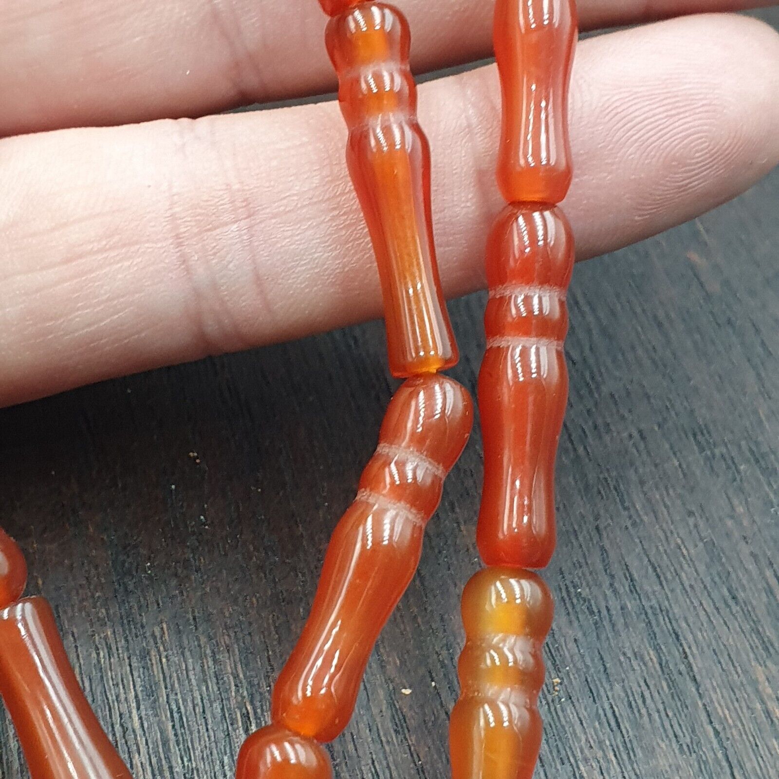CARNELIAN African Mali Antique AGATE Beads Beaded Strand