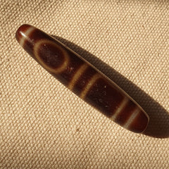 A Tibetan Heaven and Earth Dzi Bead/Amulet-With Cinnabar/Blood Spots Amulet