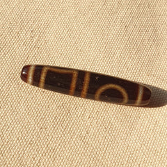 A Tibetan Heaven and Earth Dzi Bead/Amulet-With Cinnabar/Blood Spots Amulet