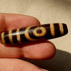 Original Tibetan Two Eyes Dzi Bead,  Pure Cinnamon eyes Agate