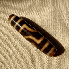 Original Tibetan Two Eyes Dzi Bead,  Pure Cinnamon eyes Agate