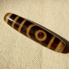 Original Tibetan Two Eyes Dzi Bead,  Pure Cinnamon eyes Agate
