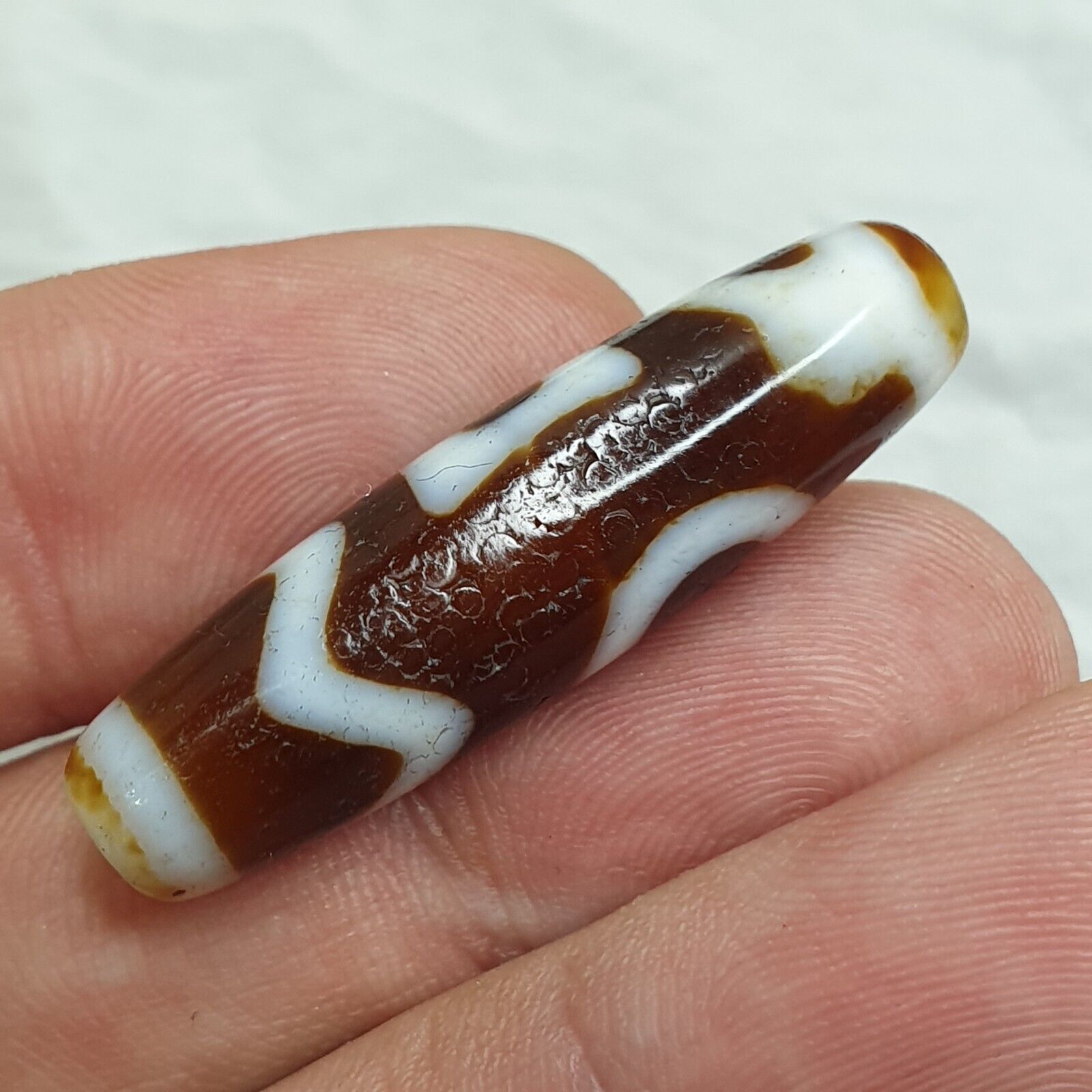 Tibetan Himalayan Sakor Dzi Agate stone Dzi Bead Amulet