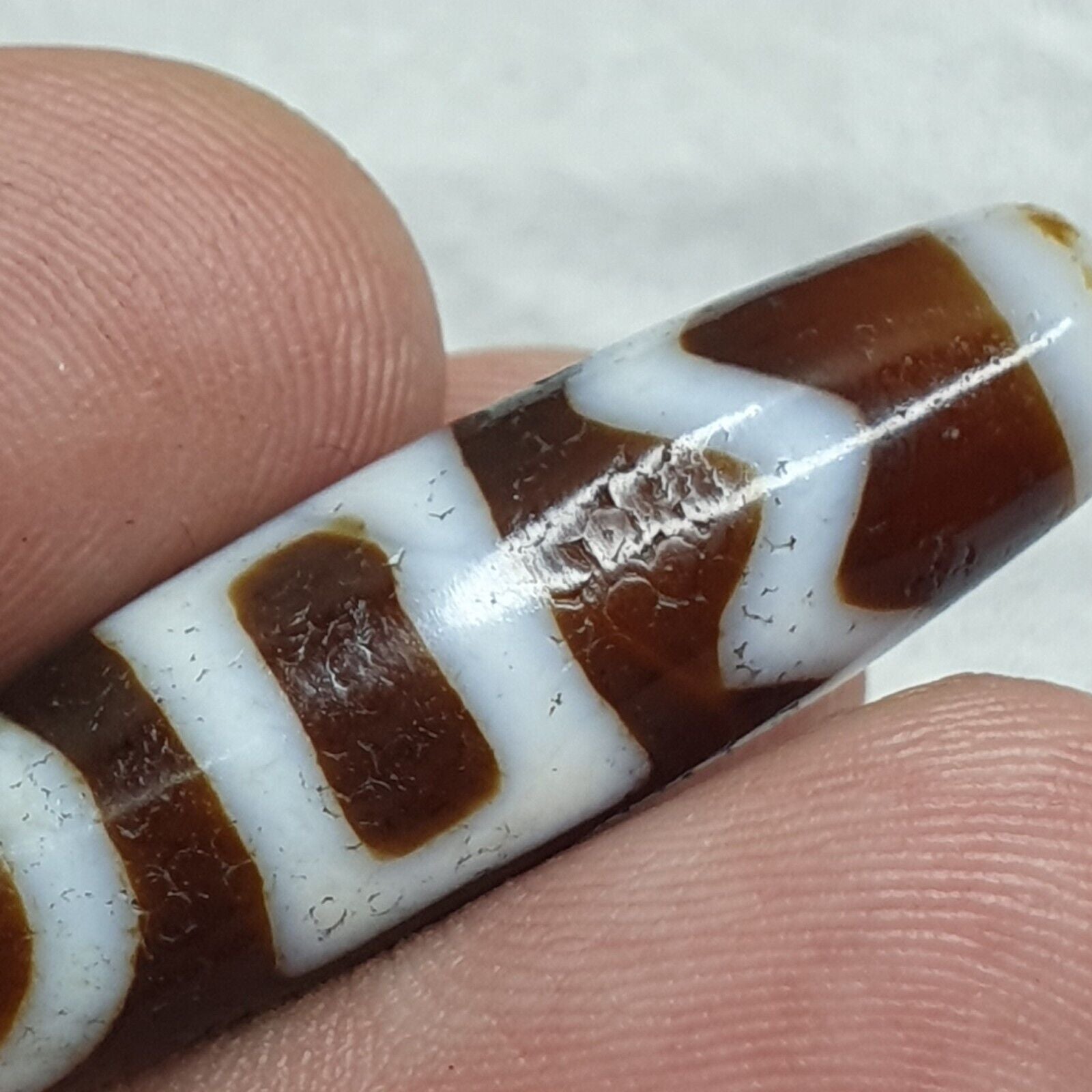 Tibetan Himalayan Sakor Dzi Agate stone Dzi Bead Amulet