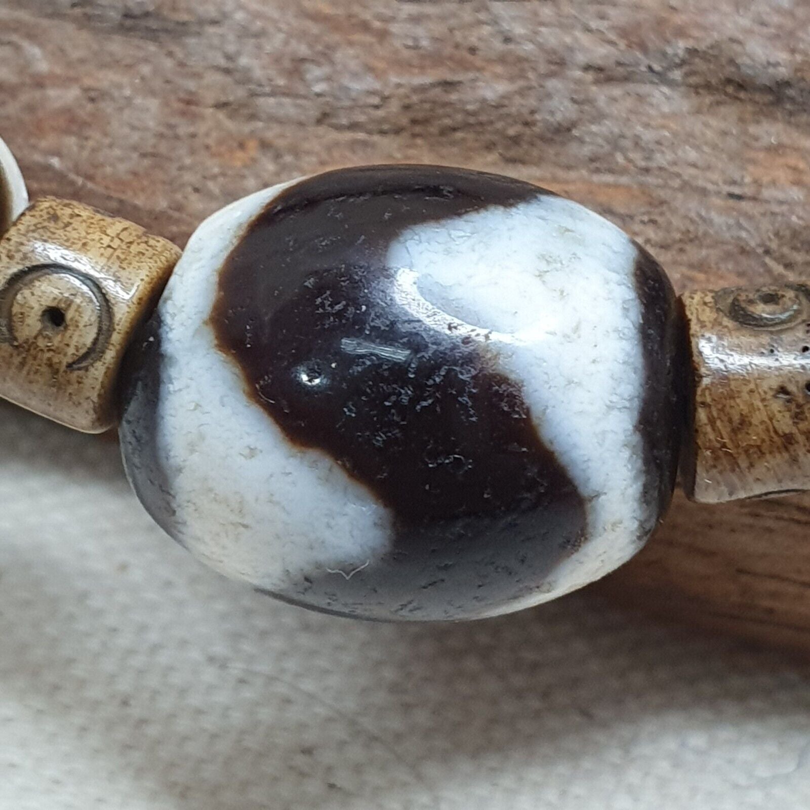 Protective Lucky Tibetan Mix Patterns Agate Dzi Beads Bracelet TBB-1