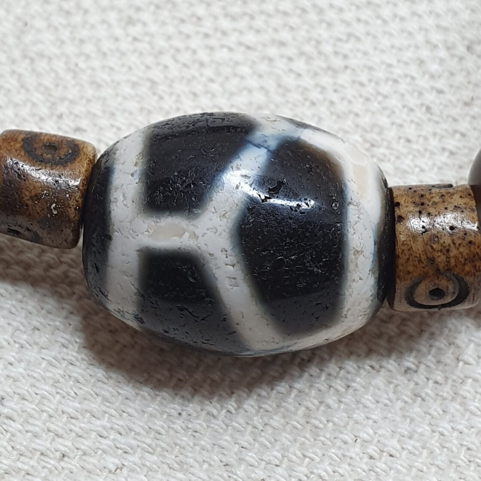 Protective Lucky Tibetan Mix Patterns Agate Dzi Beads Bracelet TBB-1