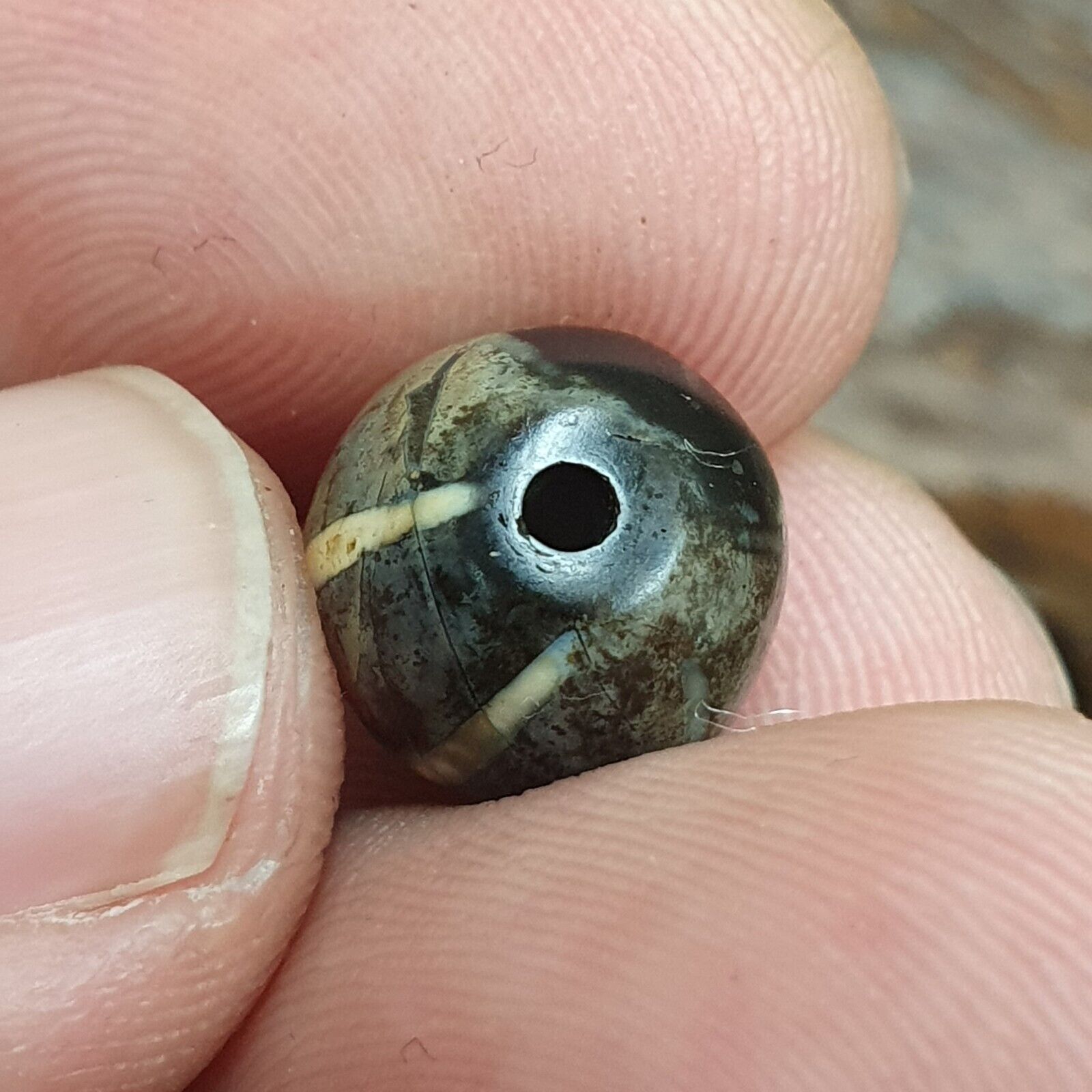 Genuine Antique Pyu Tircul Burmese Etched Pumtek with 6 lines VERY OLD