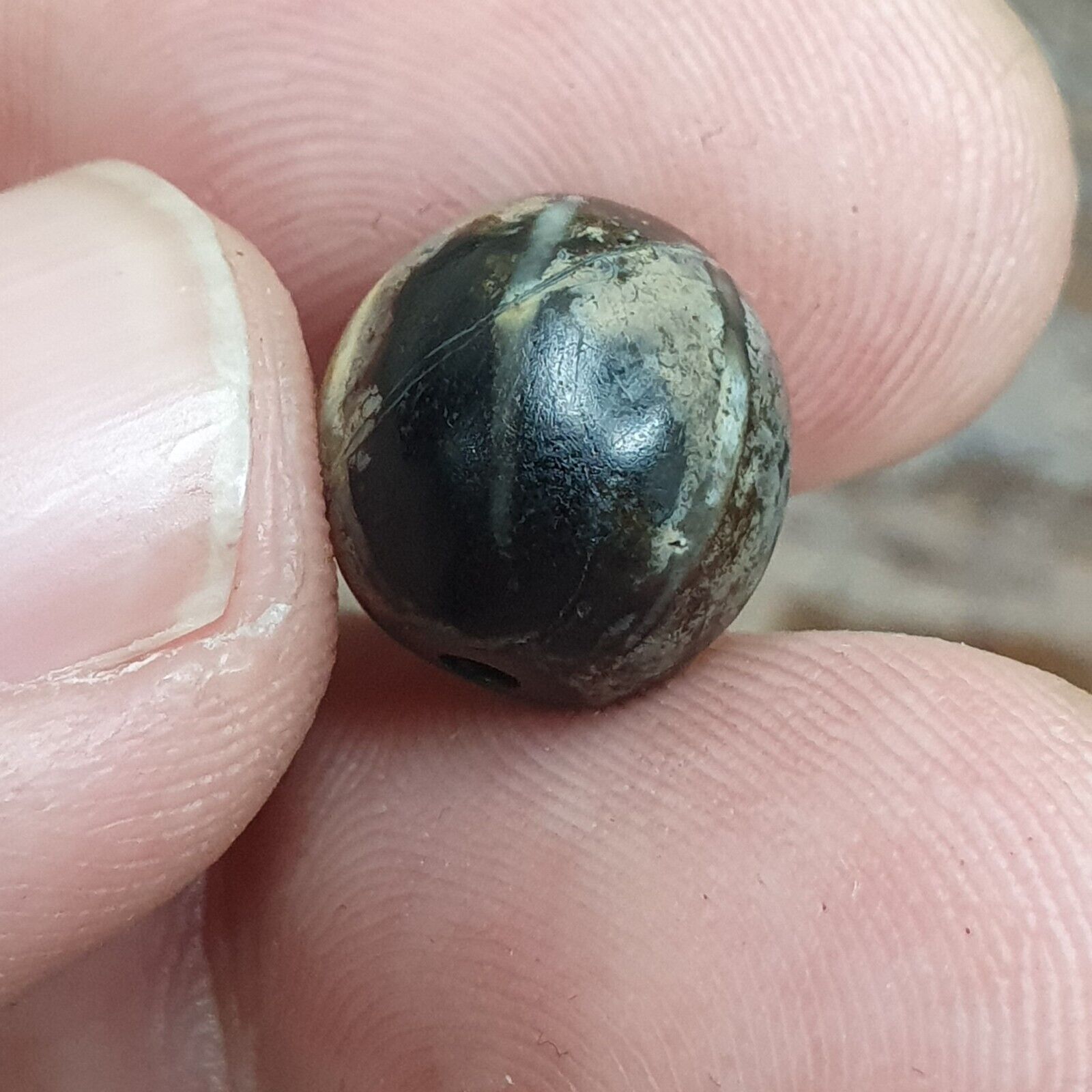 Genuine Antique Pyu Tircul Burmese Etched Pumtek with 6 lines VERY OLD