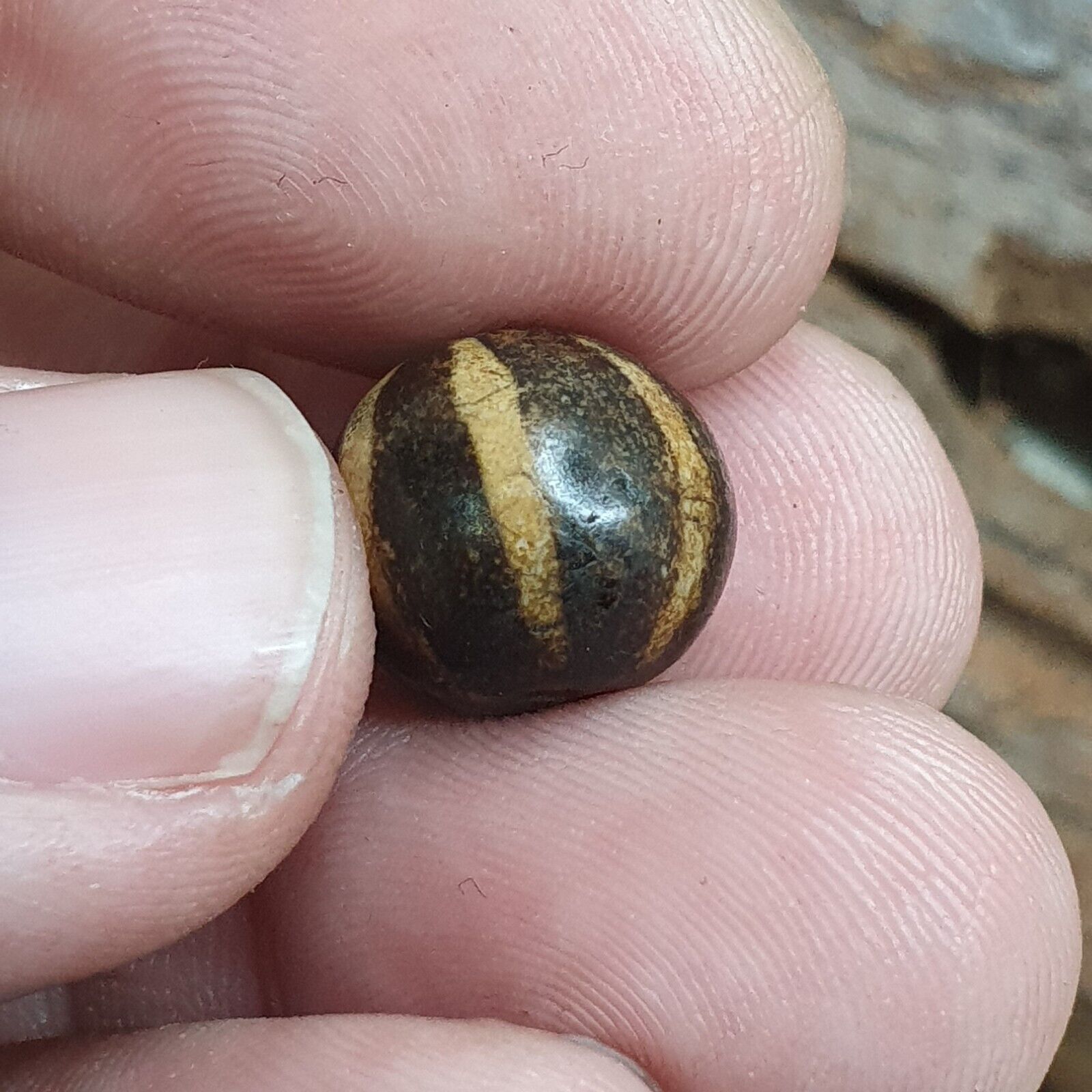 Genuine Antique Pyu Tircul Burmese Etched Pumtek with 6 lines VERY OLD