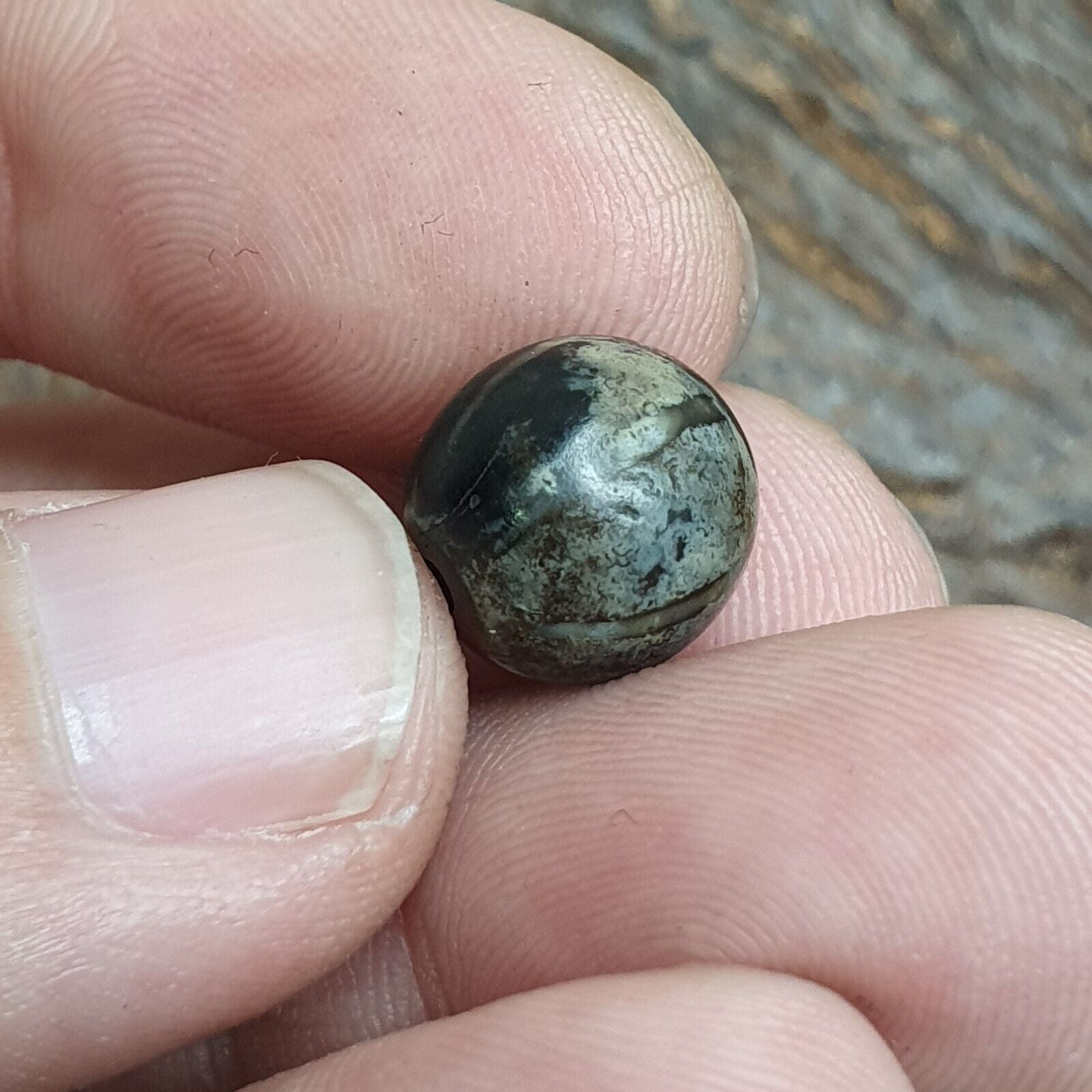 Genuine Antique Pyu Tircul Burmese Etched Pumtek with 6 lines VERY OLD