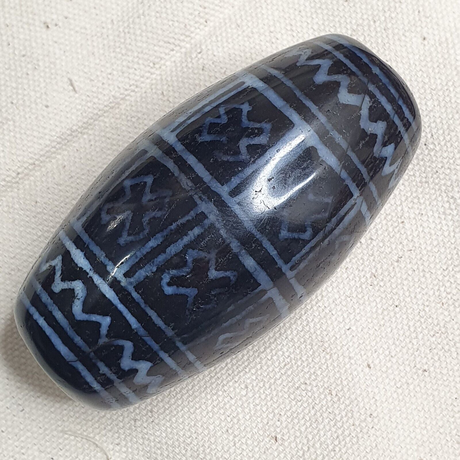 Huge Bead Indus Valley Etched Black Agate Antique Jewelry Beads Pendant