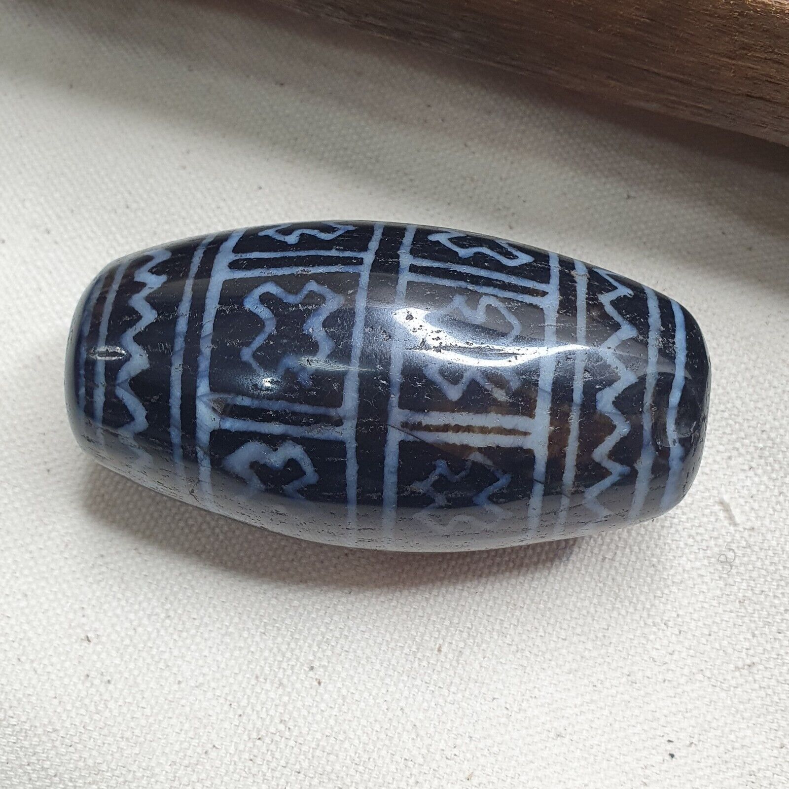 Huge Bead Indus Valley Etched Black Agate Antique Jewelry Beads Pendant