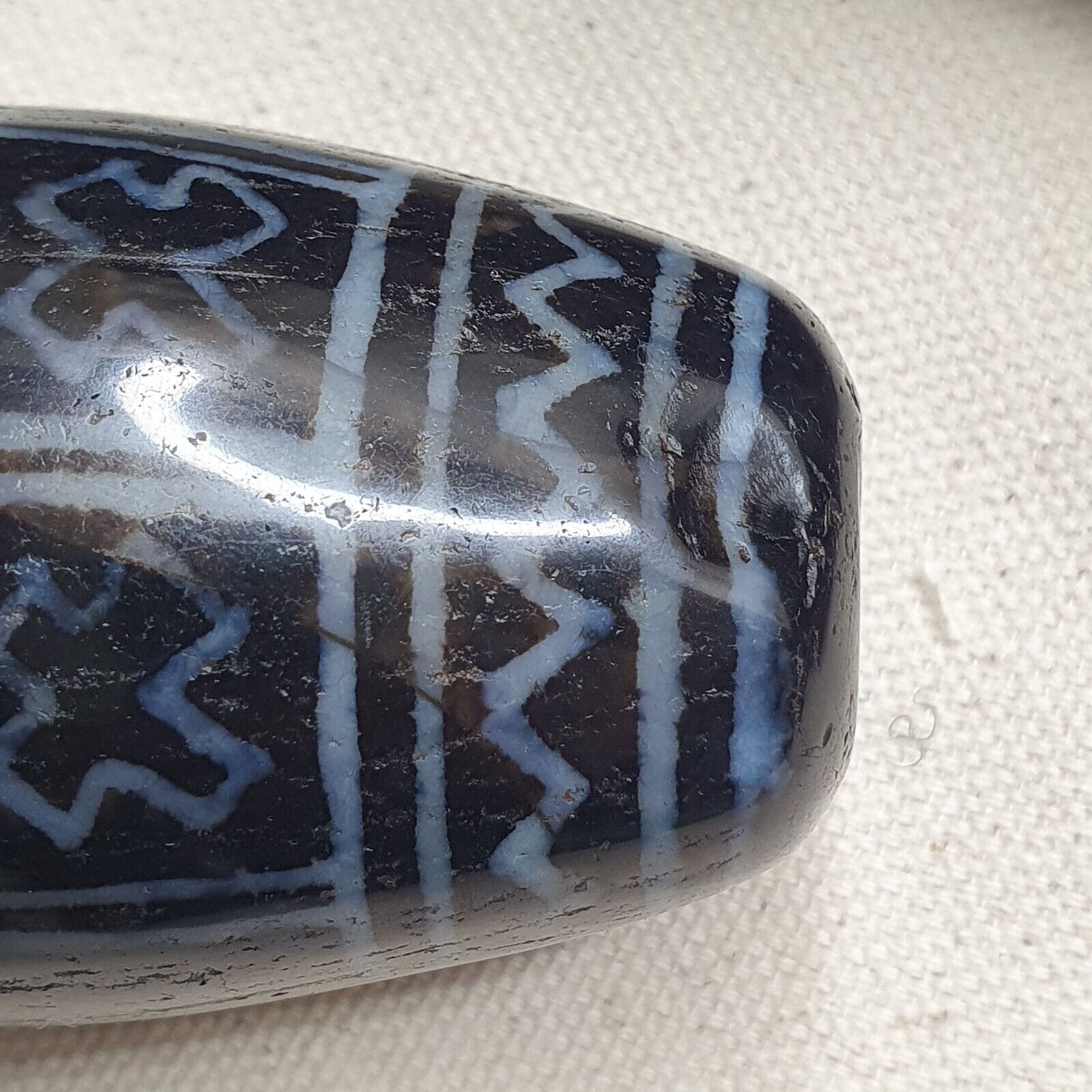 Huge Bead Indus Valley Etched Black Agate Antique Jewelry Beads Pendant