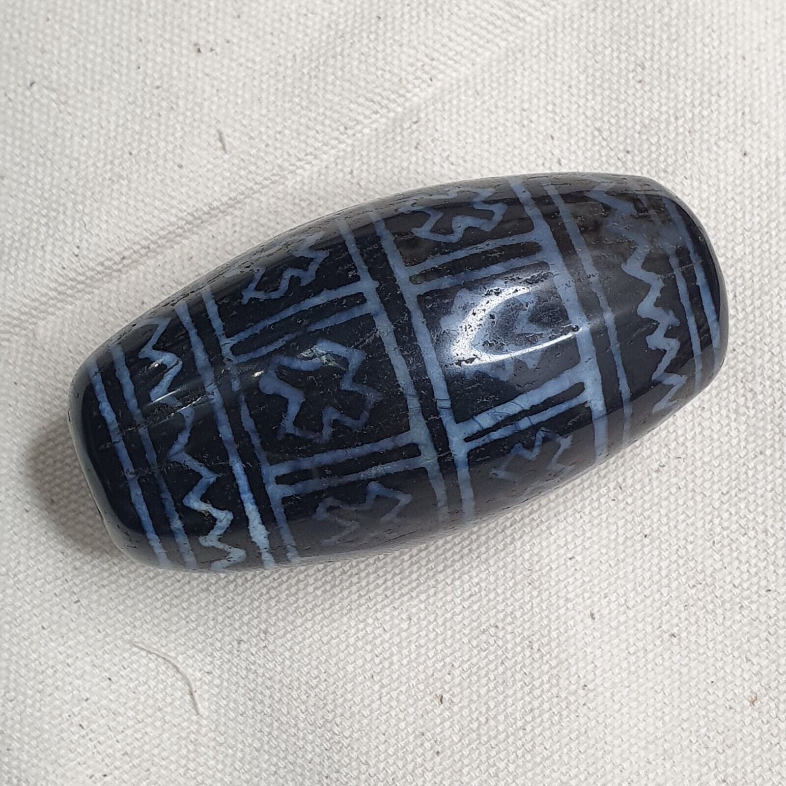 Huge Bead Indus Valley Etched Black Agate Antique Jewelry Beads Pendant