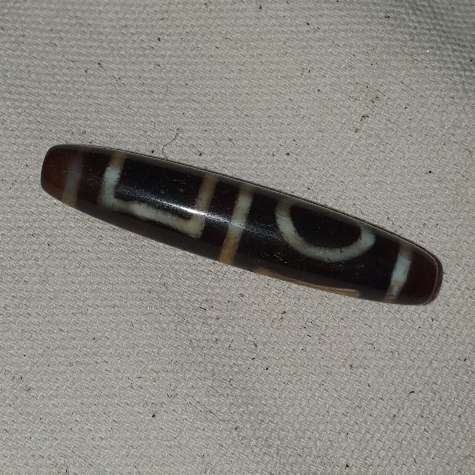 Rare Himalayan Tibetan Dzi Buddha Eye Quad Sakor Amulet Bead