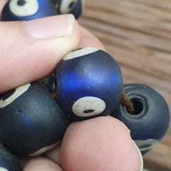Amazing Vintage Evil-Eye old venetian-African Style Glass beads Strand 18-19mm