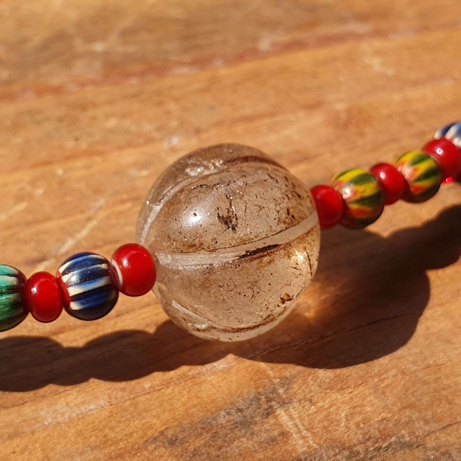 Himalayan Crystals, Chevron & Tibetan Red Agate Dzi Spiritual Amulet necklace
