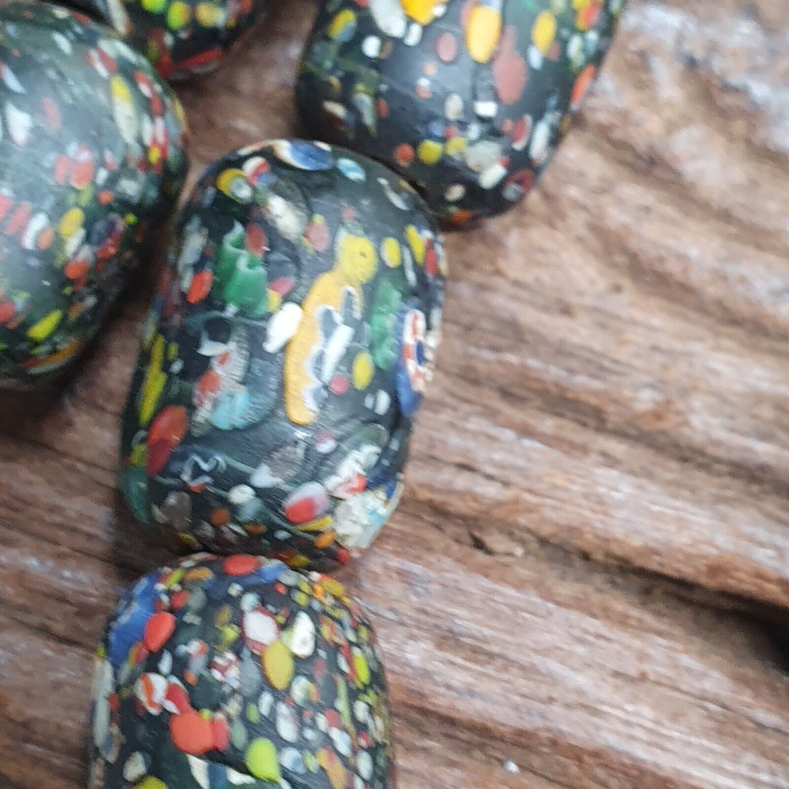 Vintage Beautiful old venetian African Style Glass beads Strand 15x20mm