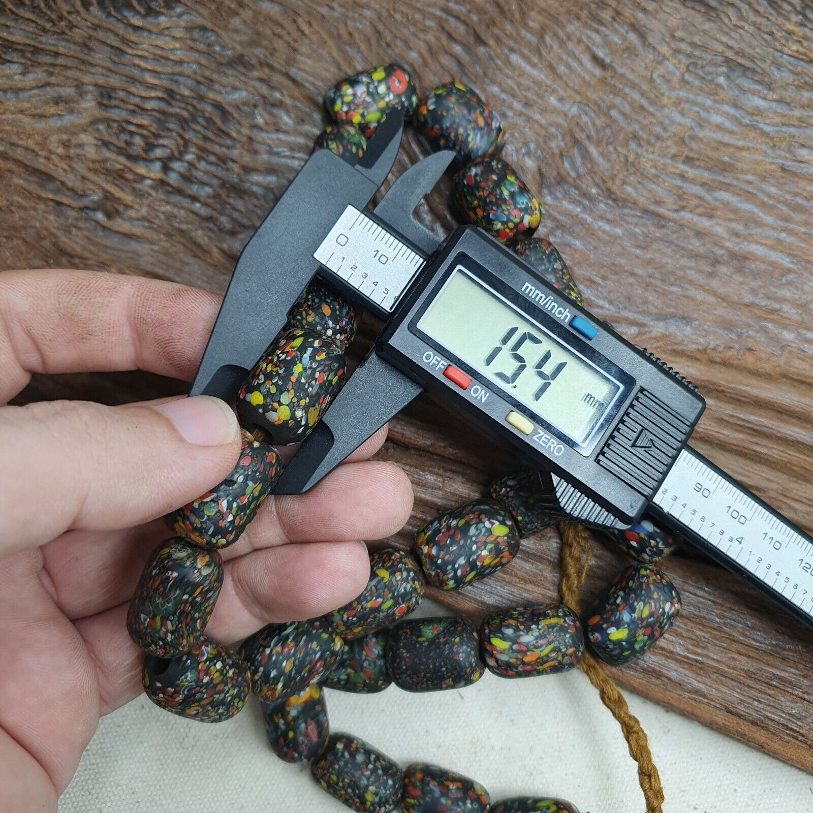 Vintage Beautiful old venetian African Style Glass beads Strand 15x20mm