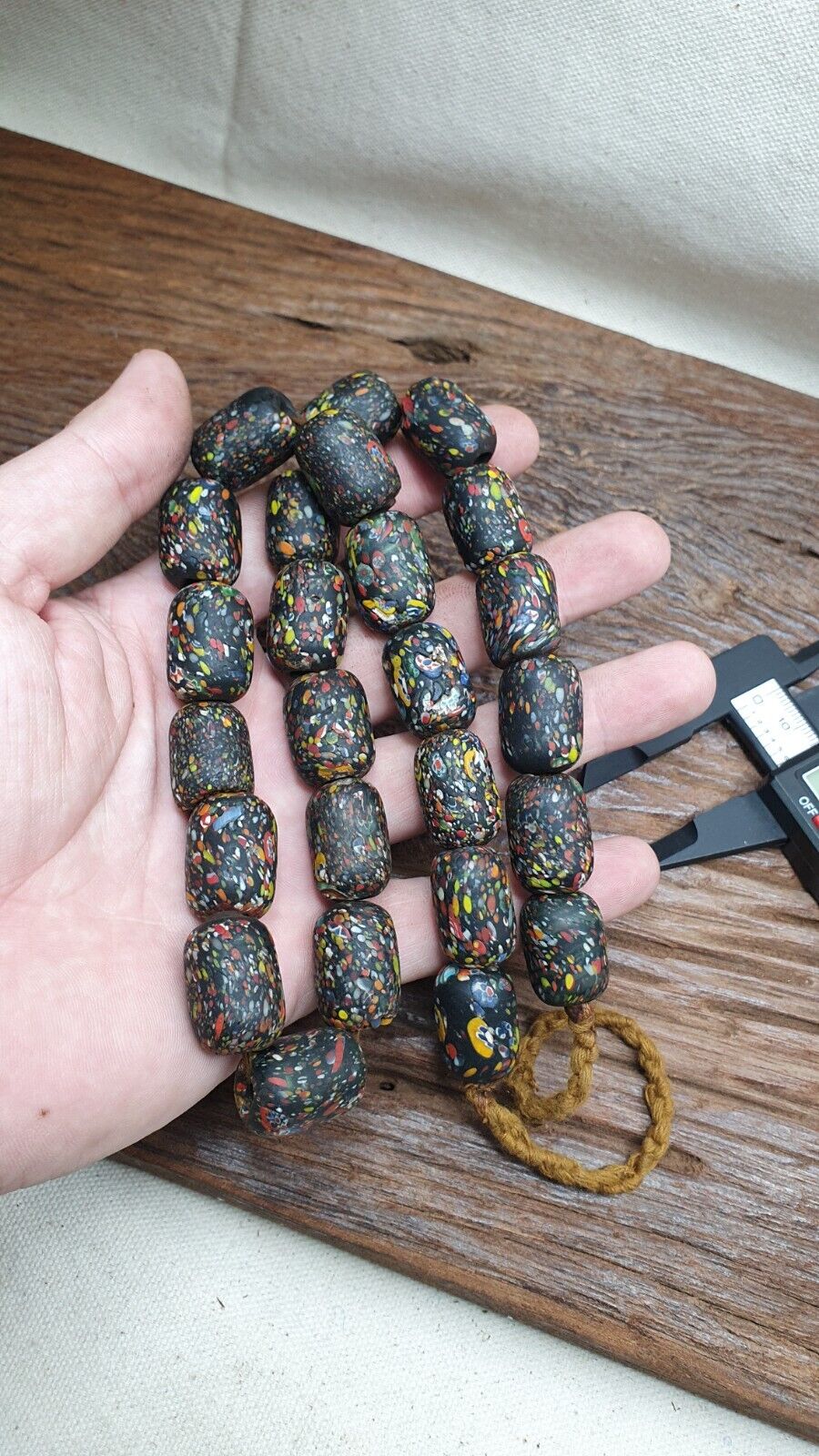 Vintage Beautiful old venetian African Style Glass beads Strand 15x20mm