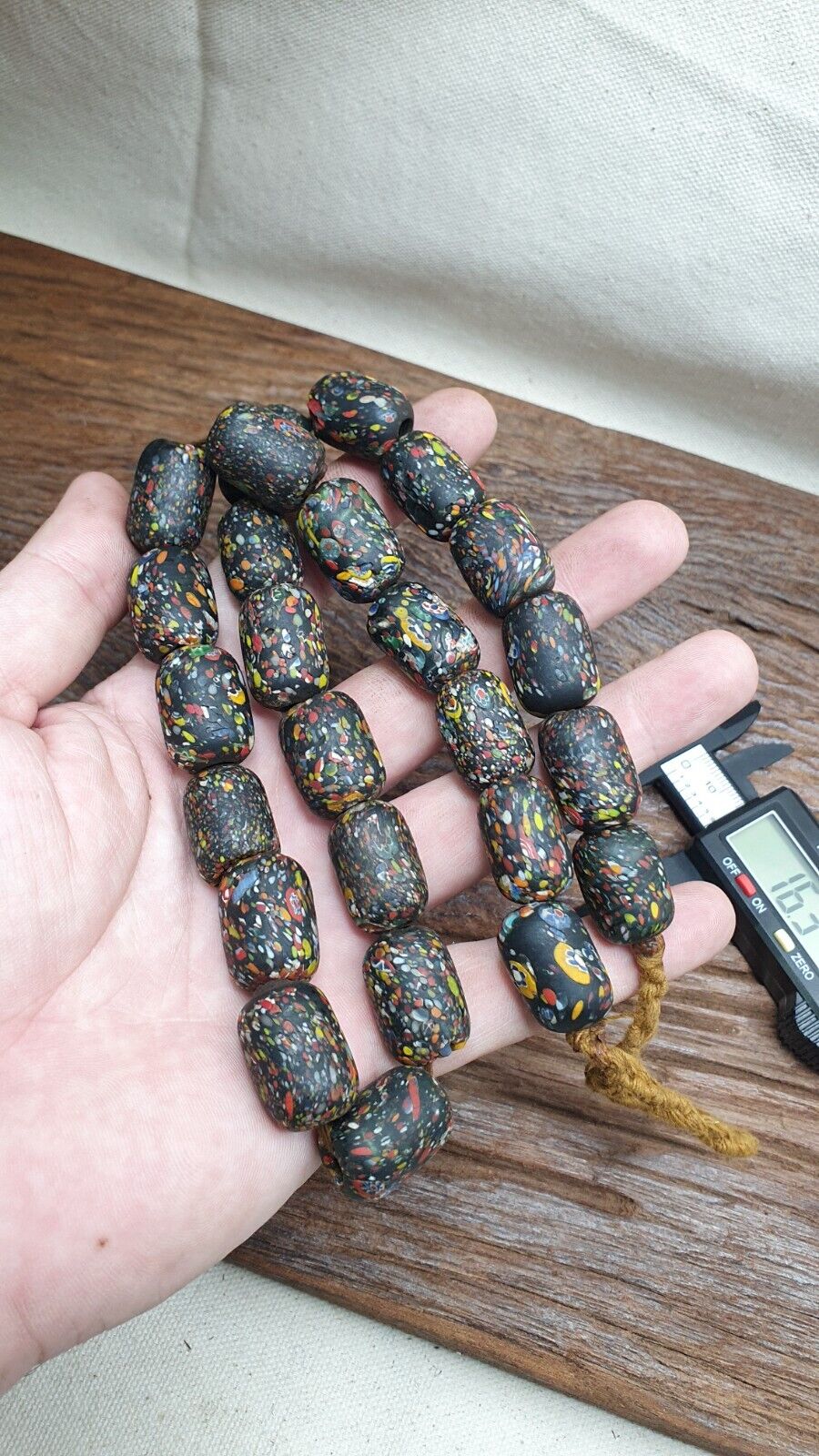 Vintage Beautiful old venetian African Style Glass beads Strand 15x20mm