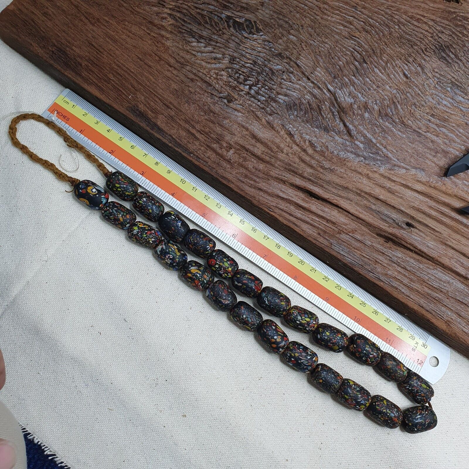 Vintage Beautiful old venetian African Style Glass beads Strand 15x20mm