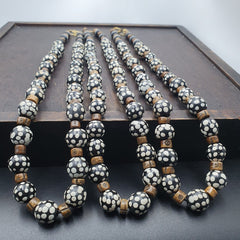 Black Skunk Venetian African Trade Beads Dotted Beads EAST OASIS Collection