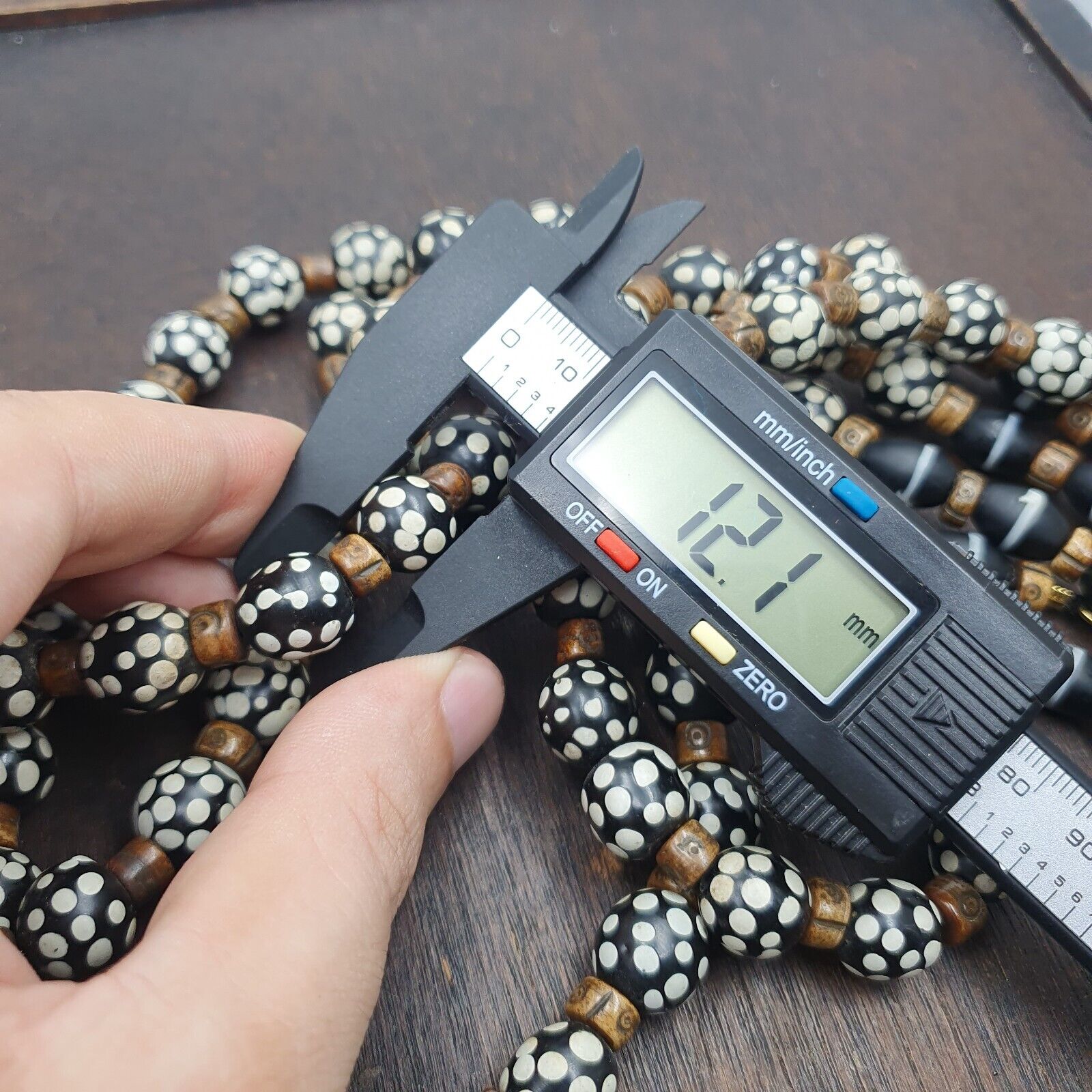 Black Skunk Venetian African Trade Beads Dotted Beads EAST OASIS Collection