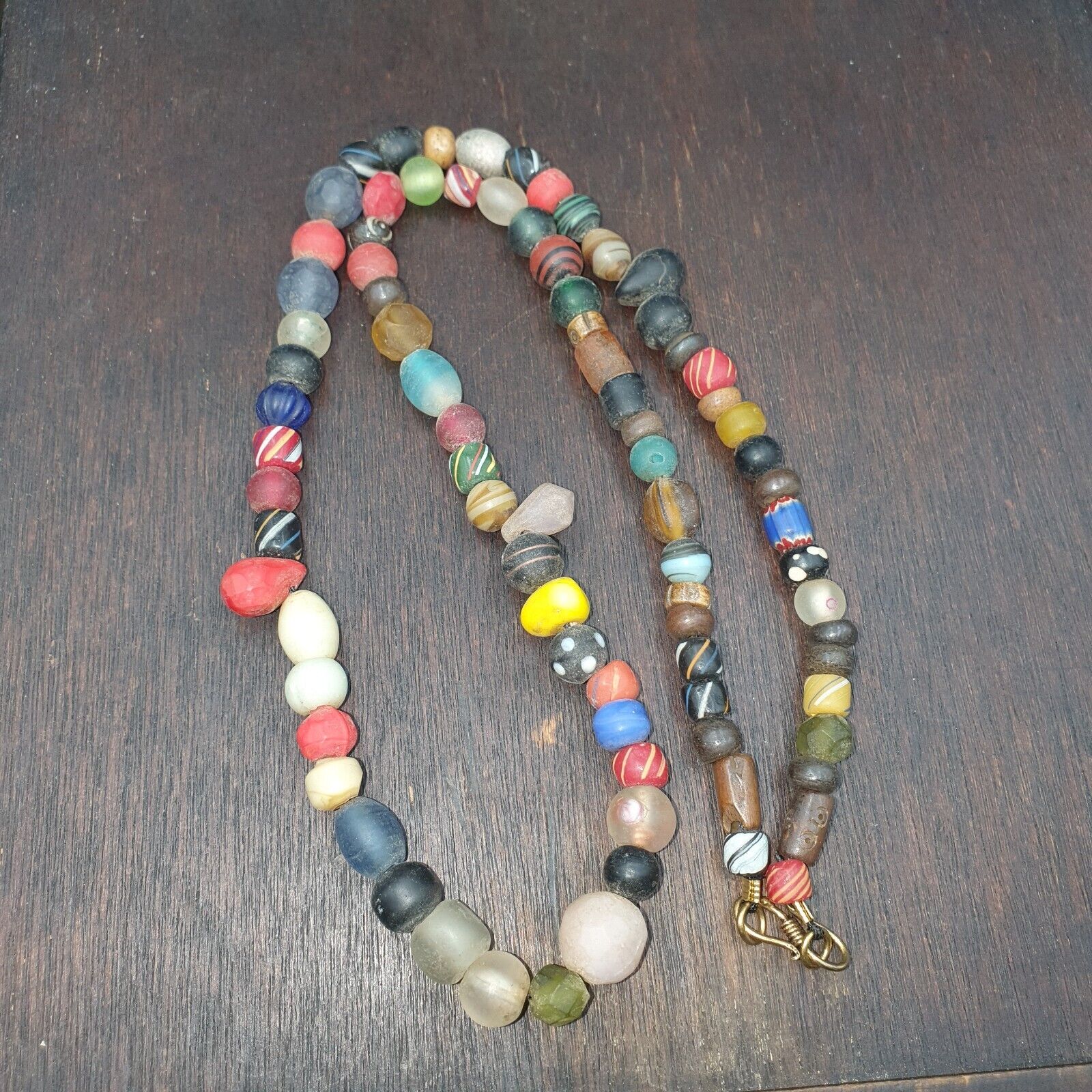 OLD AFRICAN GLASS BEADS Strand  #MX-15