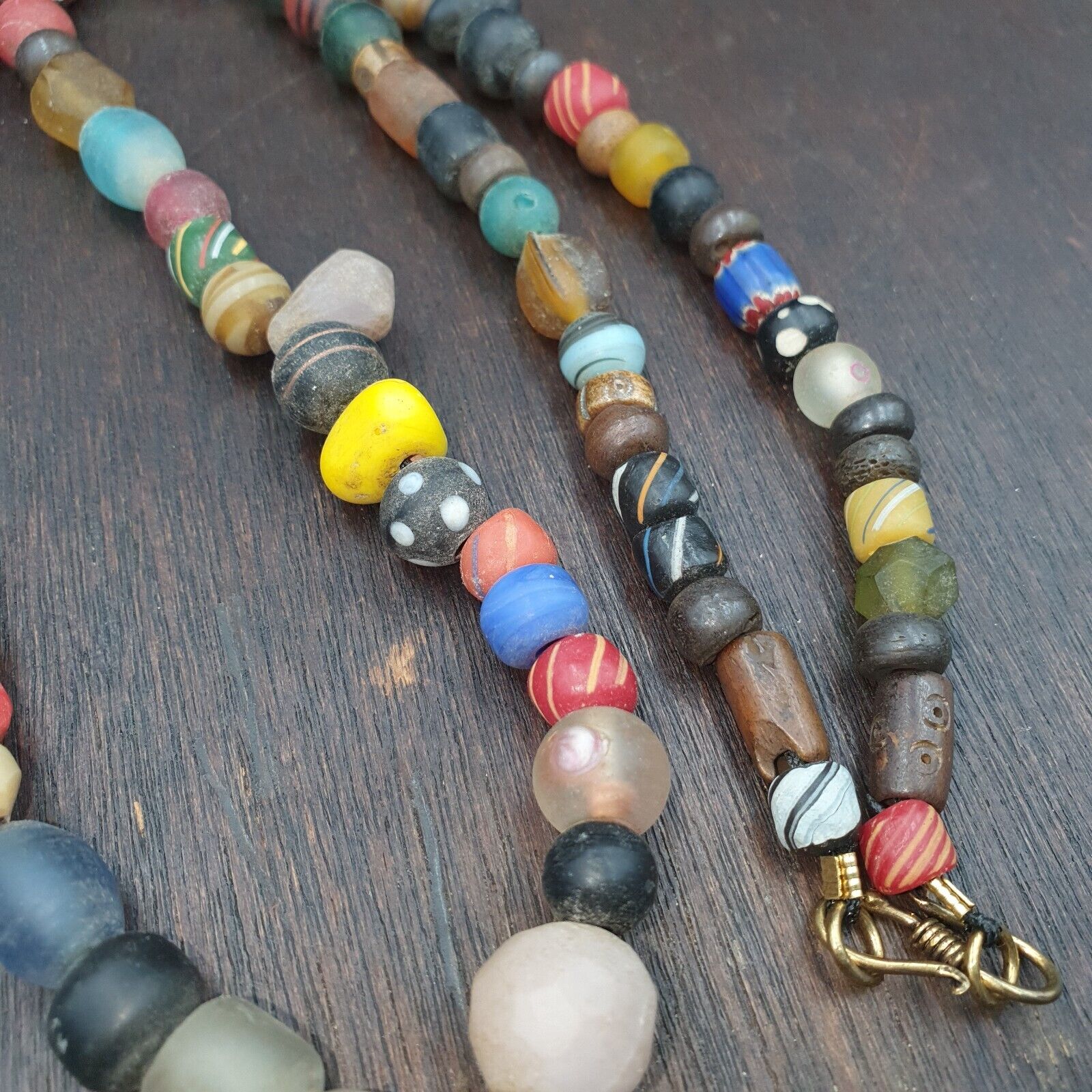 OLD AFRICAN GLASS BEADS Strand  #MX-15