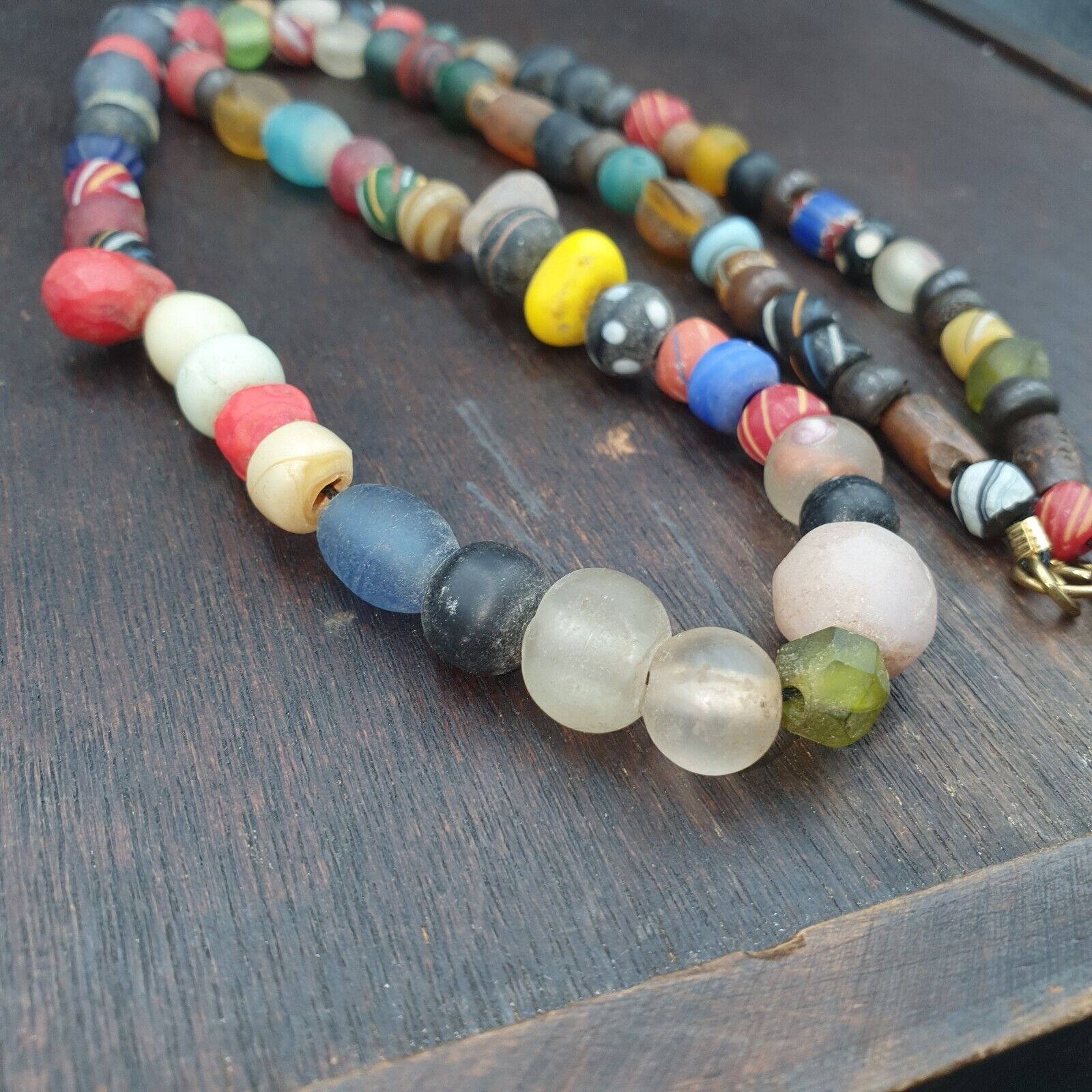 OLD AFRICAN GLASS BEADS Strand  #MX-15