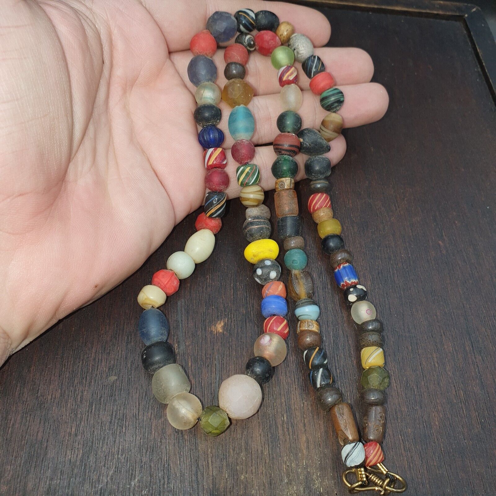 OLD AFRICAN GLASS BEADS Strand  #MX-15