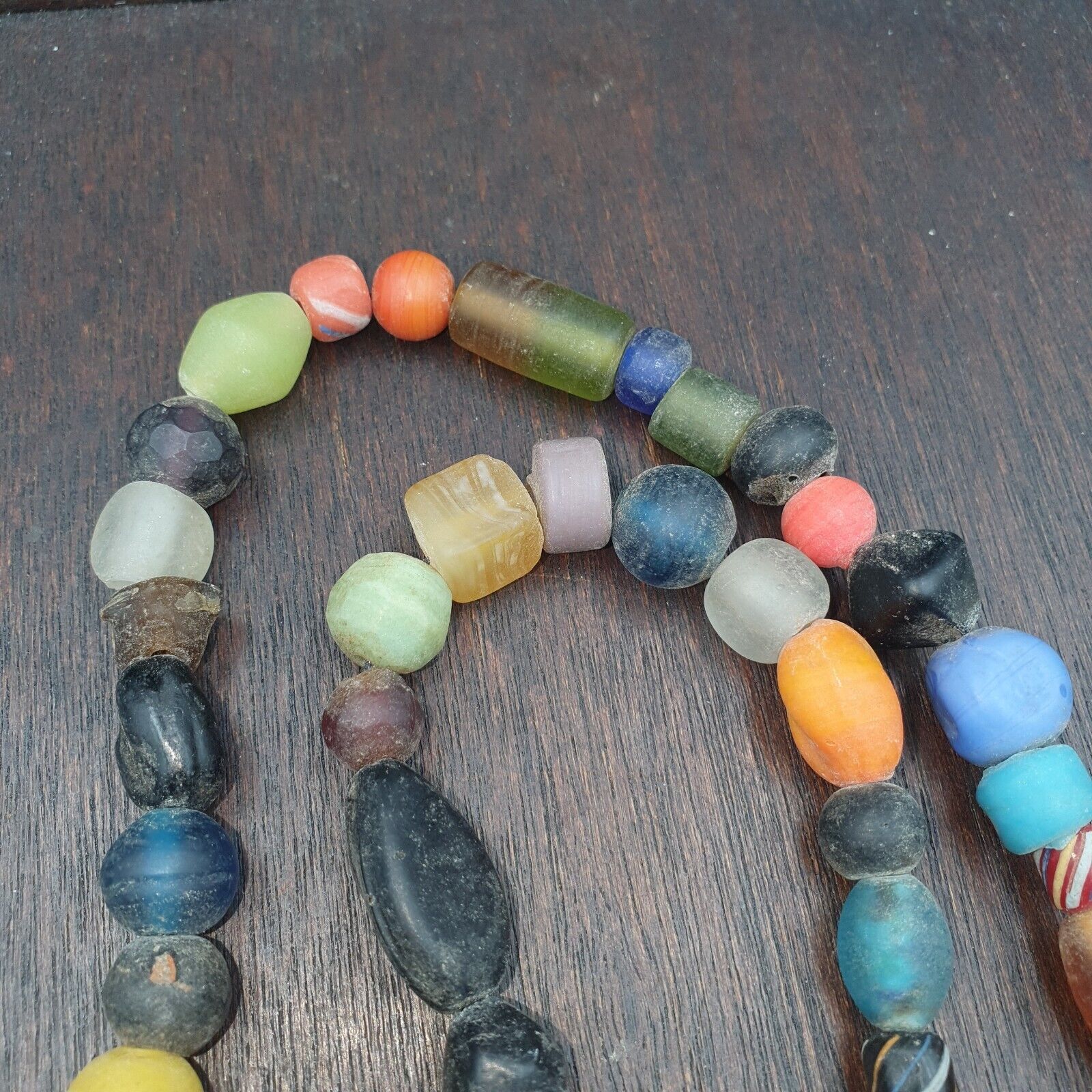 OLD AFRICAN GLASS BEADS Strand  #MX-16