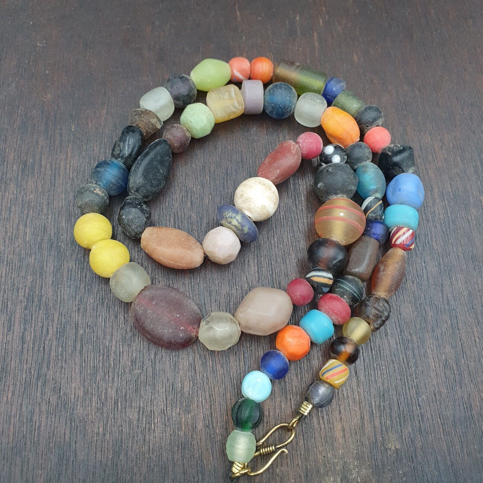 OLD AFRICAN GLASS BEADS Strand  #MX-16