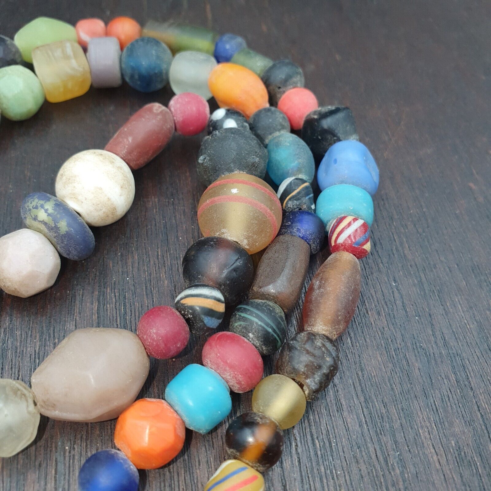 OLD AFRICAN GLASS BEADS Strand  #MX-16