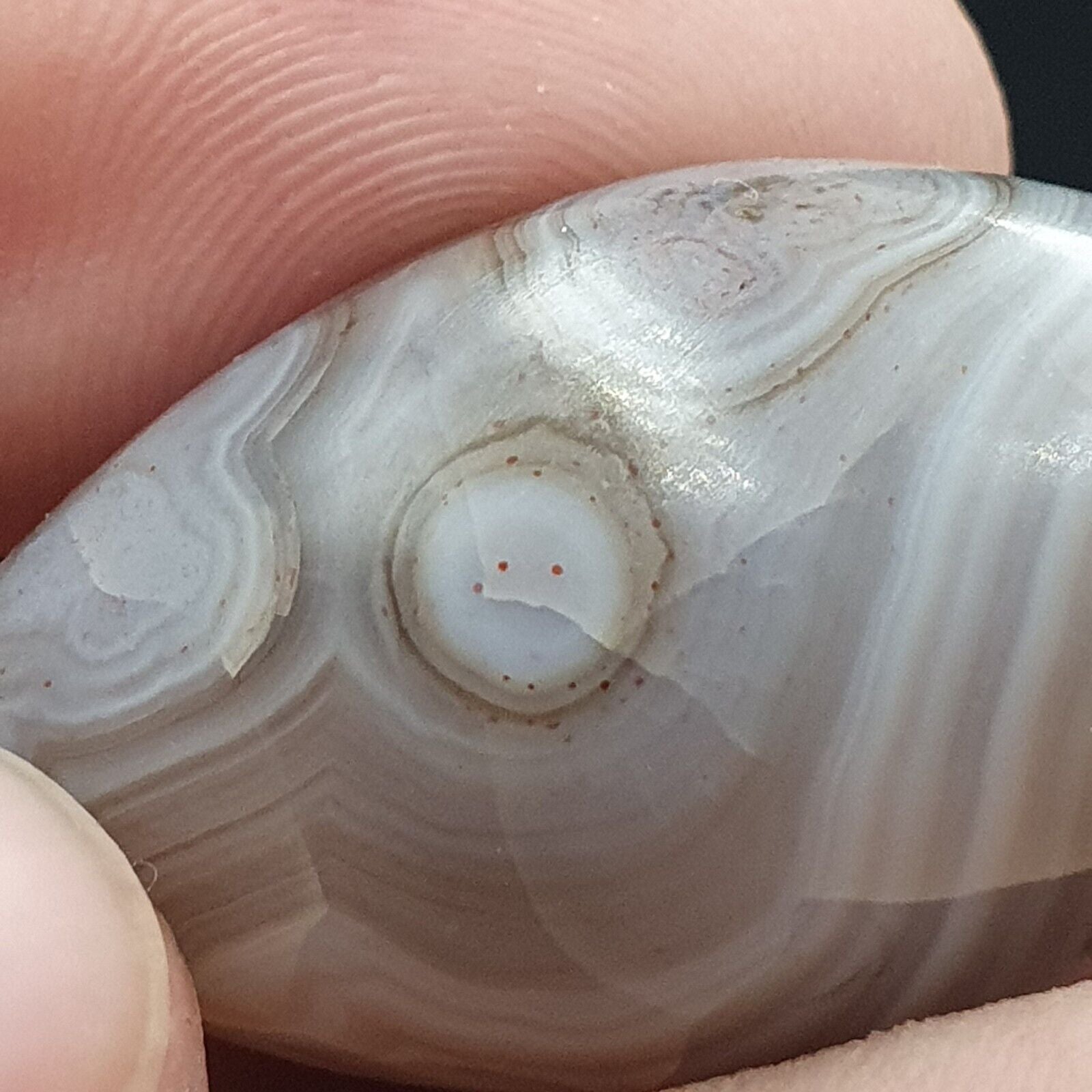 Rare Antique Natural gray Agate Stone Bead From Himalayas #GRY-1
