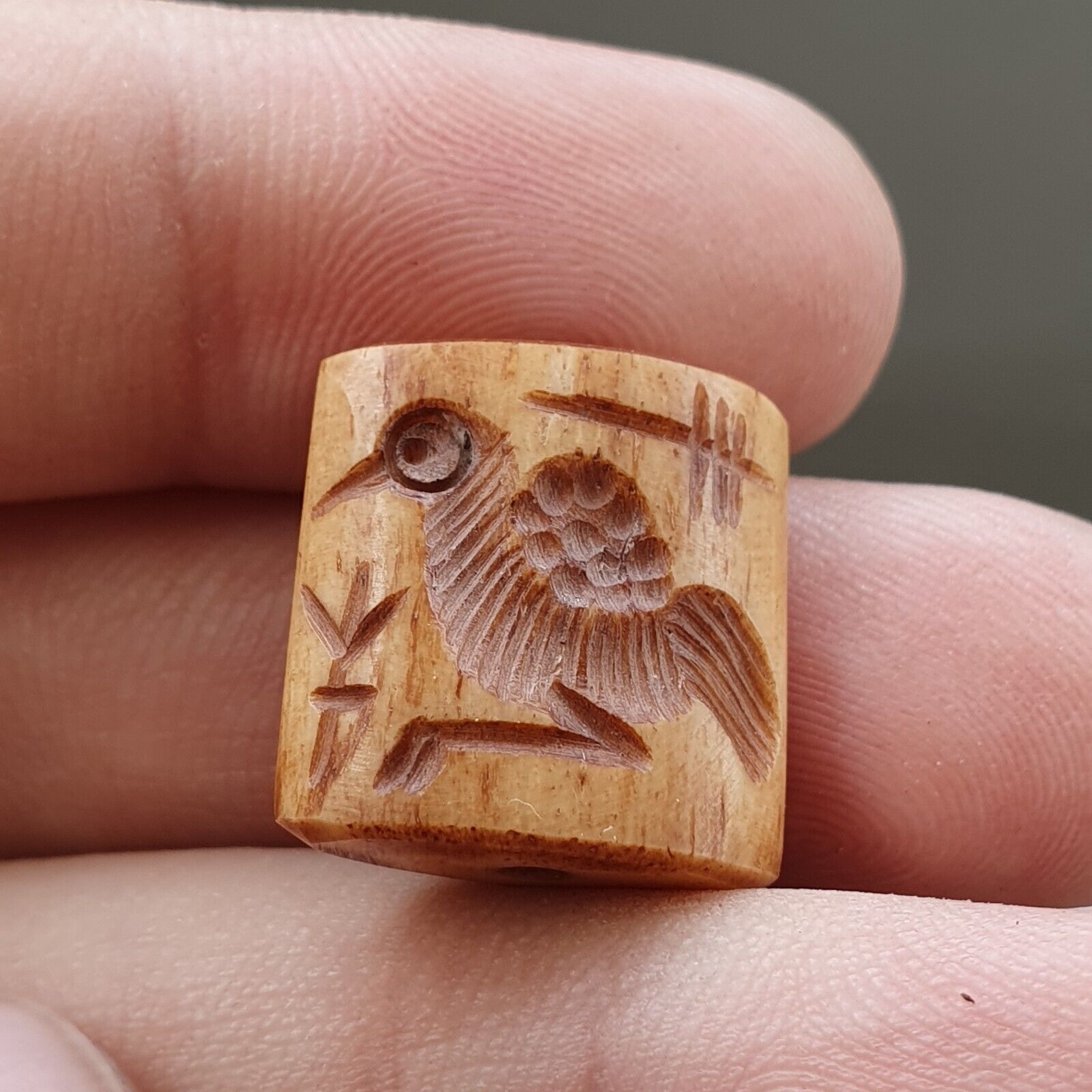 Antique Vintage SEAL BEAD "Unknown King, Animal Intaglio Stamp BNE-4