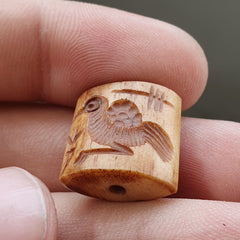 Antique Vintage SEAL BEAD "Unknown King, Animal Intaglio Stamp BNE-4