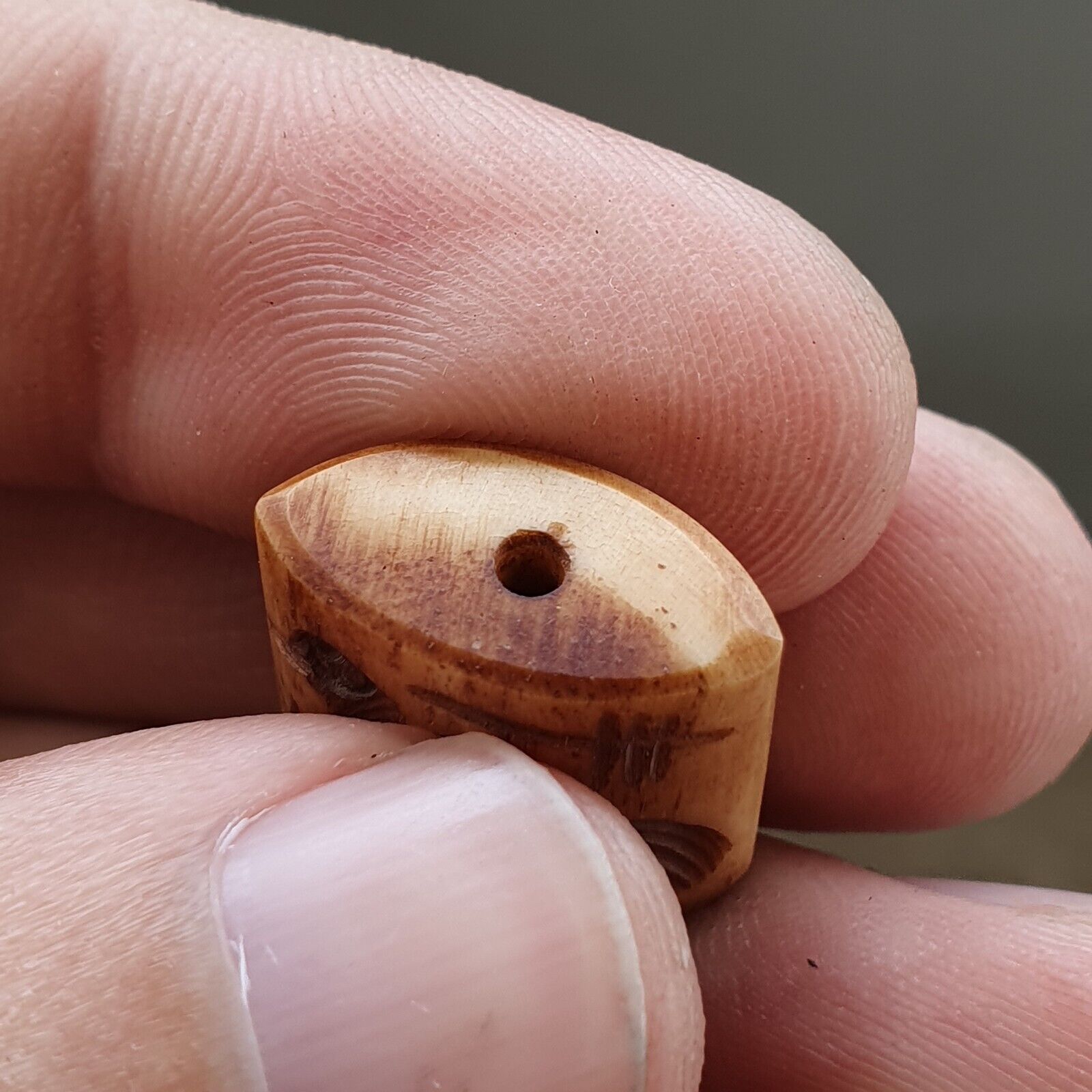 Antique Vintage SEAL BEAD "Unknown King, Animal Intaglio Stamp BNE-4