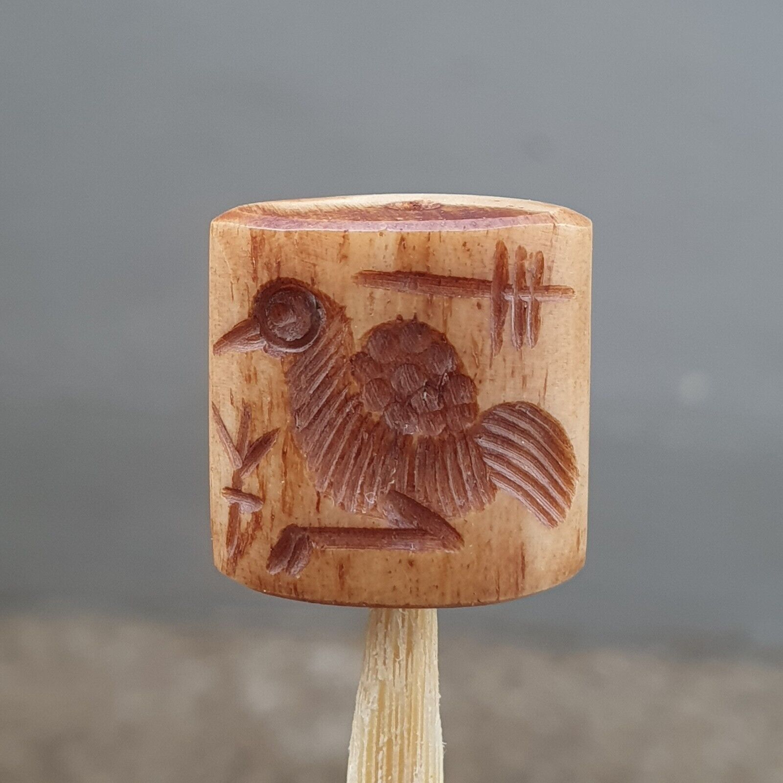 Antique Vintage SEAL BEAD "Unknown King, Animal Intaglio Stamp BNE-4