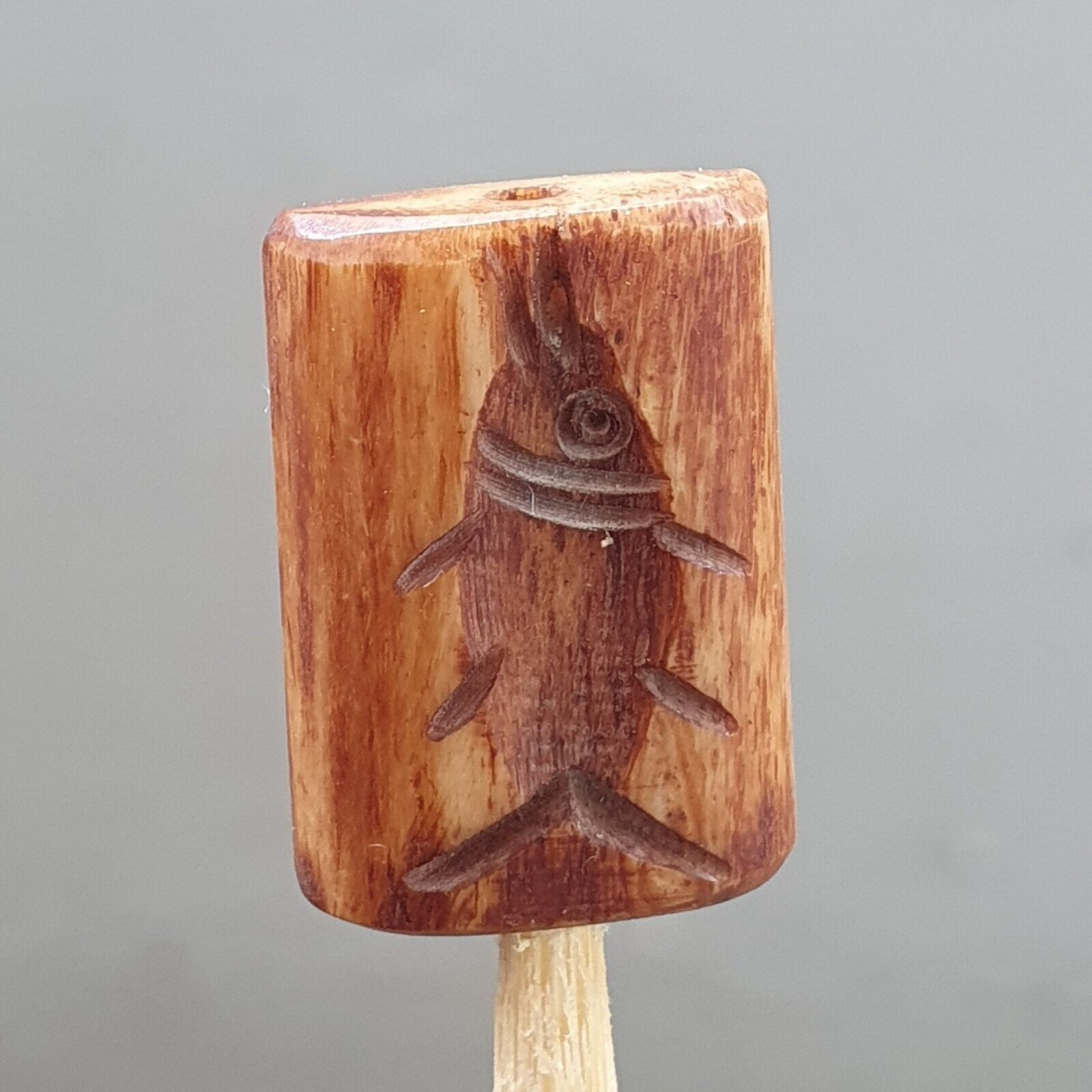 Antique Vintage SEAL BEAD "Mysterious Fish, Animal Intaglio Stamp BNE-3
