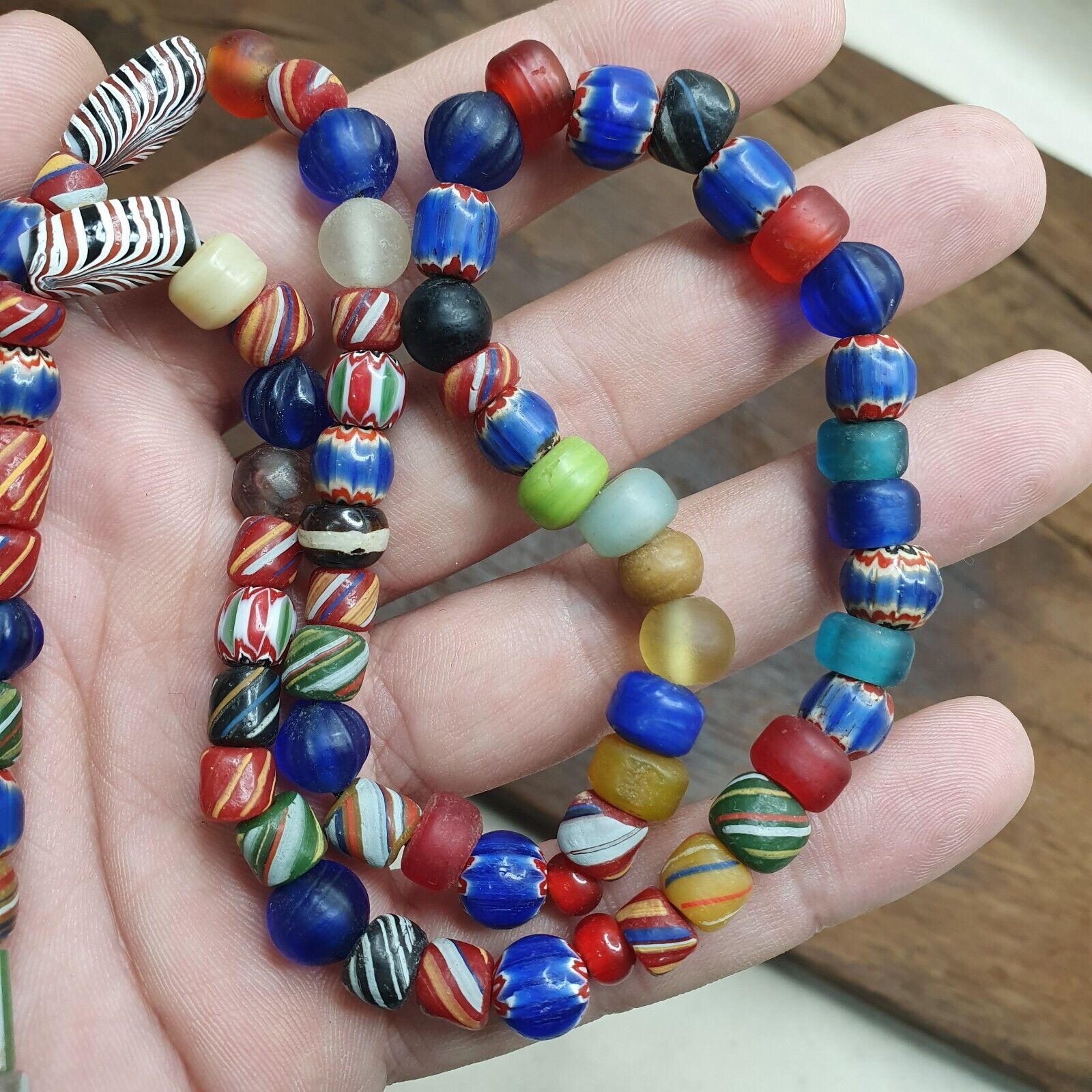 Vintage African and Venetian Style Beads Necklace #MX-5