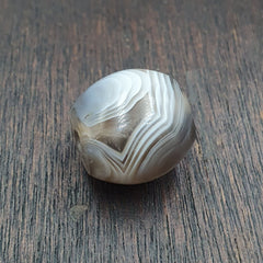 Antique Tibetan Gray Agate Bead A Rare Pattern Natural Agate 18x17.2 mm AGT6