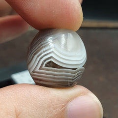Antique Tibetan Gray Agate Bead A Rare Pattern Natural Agate 18x17.2 mm AGT6